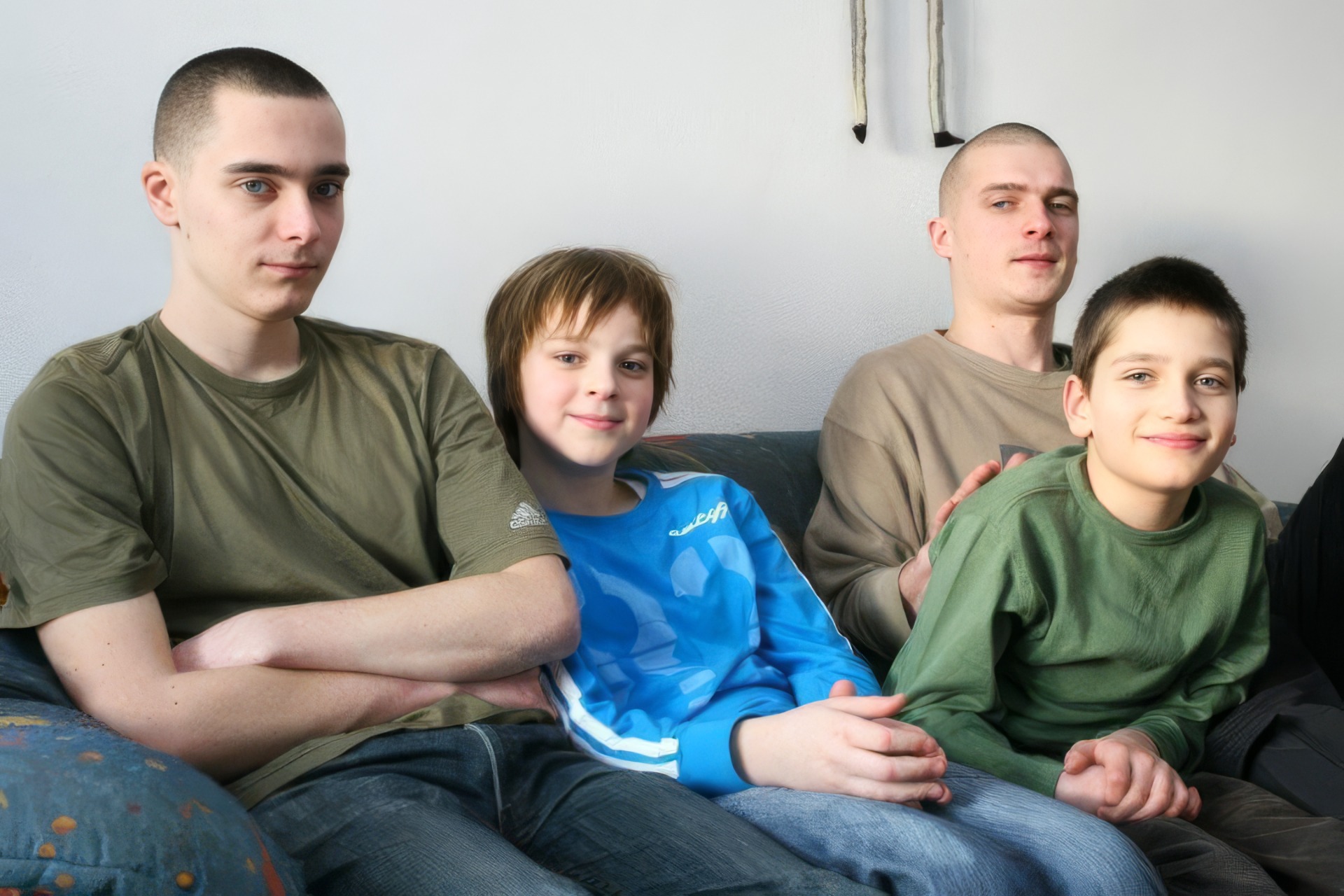 Zľava: Samuel, Felix (synovec), Bartosz a Michal