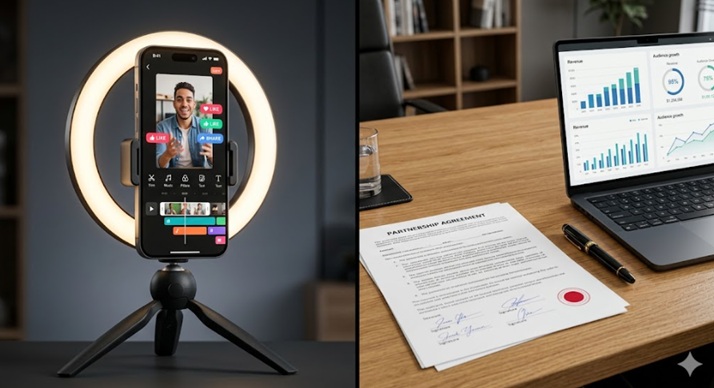 Úspešný influencer marketing dnes spája nielen kreativitu na obrazovke smartfónu, ale aj prísne legislatívne pravidlá na stole zadávateľa. Autor: AI Gemini